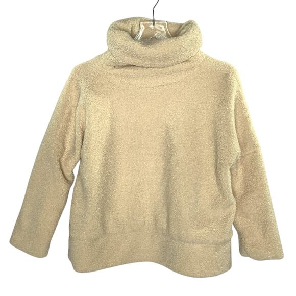 Tuckernuck XS Cream Rollins Funnel Neck Sweater Faux Sherpa Fuzzy Cozy Neutral - Picture 2 of 9